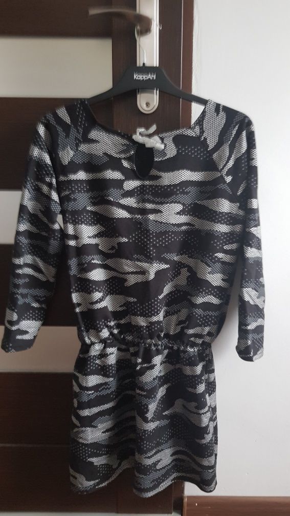 Sukienka mini, tunika s, xs, 36, 38, mała czarna, moro