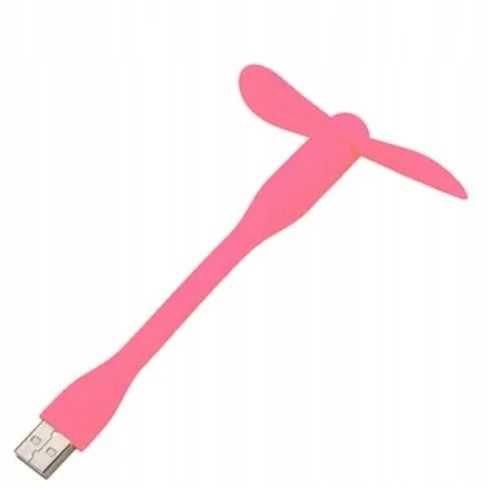 Wiatrak USB Elastyczny MW-01 różowy 3 sztuki
