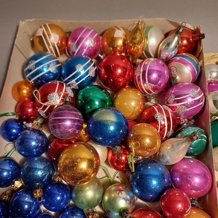 Mix bombek małych 125szt szklane prl