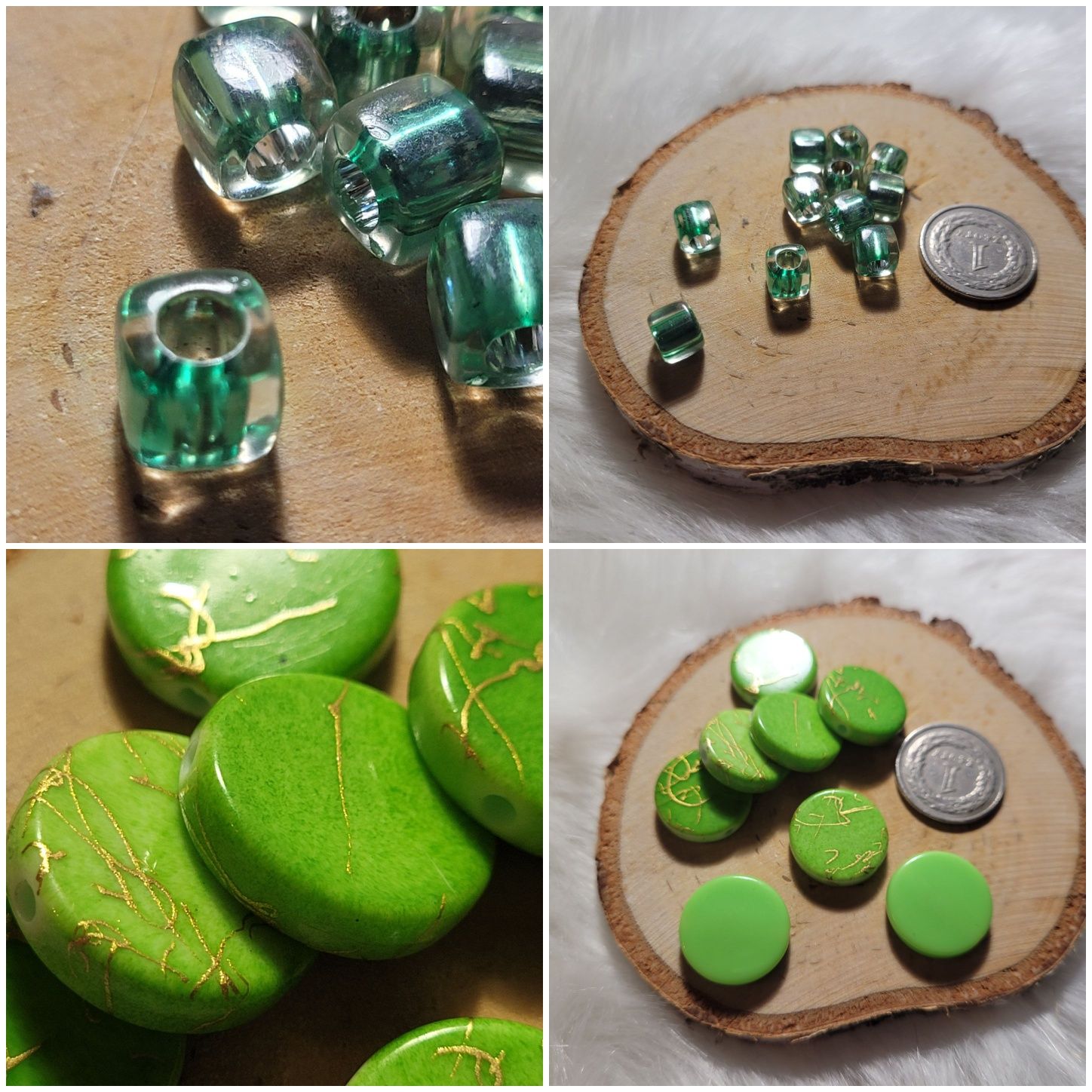 Zestaw koralików do biżuterii zielony D