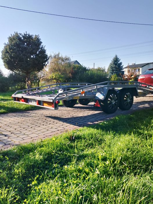 Fabryczna duża laweta polski producent 2 tony dmc  dłużyca przyczepa.