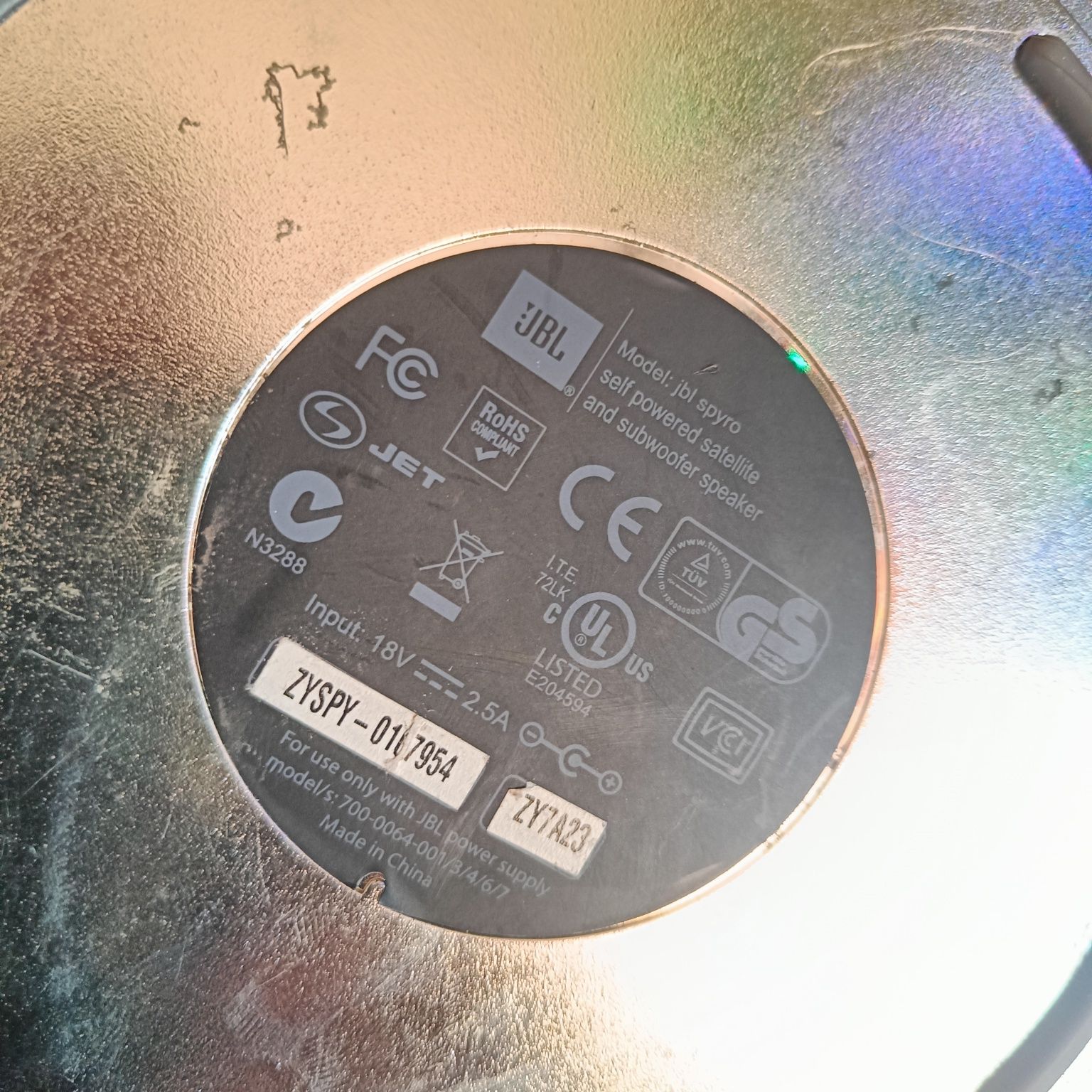 JBL Spyro zestaw głośniki subwoofer zasilacz