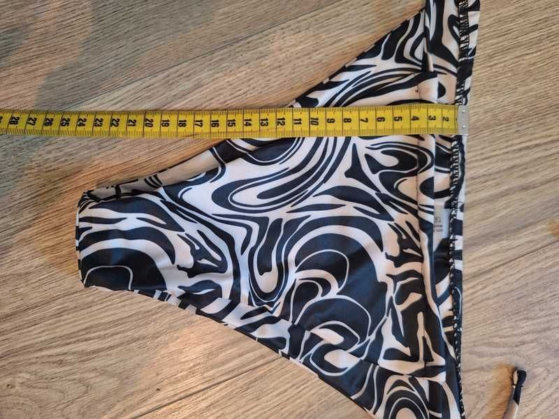 Strój kąpielowy dwuczęściowy bikini góra i dół wiązane zebra 36 8 S