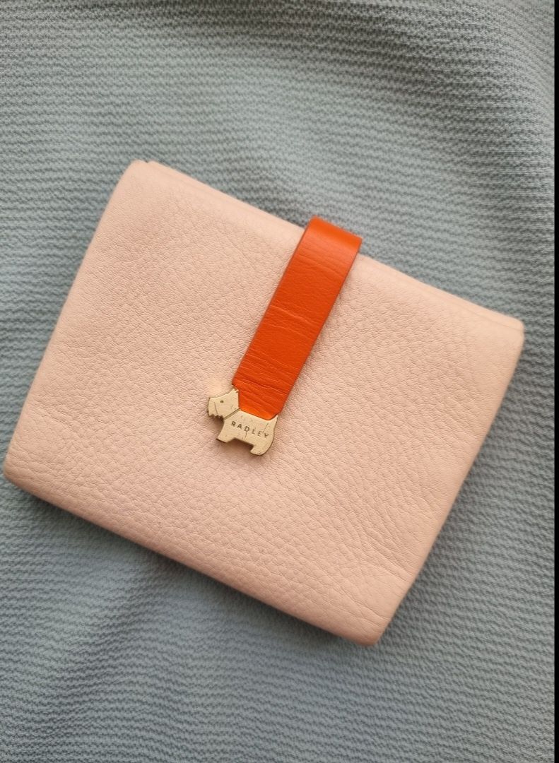 Брендовий шкіряний персиковий пудровий  маленький гаманець  radley