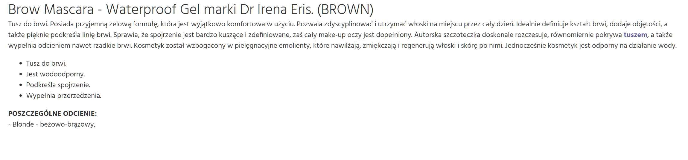 Dr Irena Eris Brow Mascara maskara do brwi 5 ml Blonde nowa