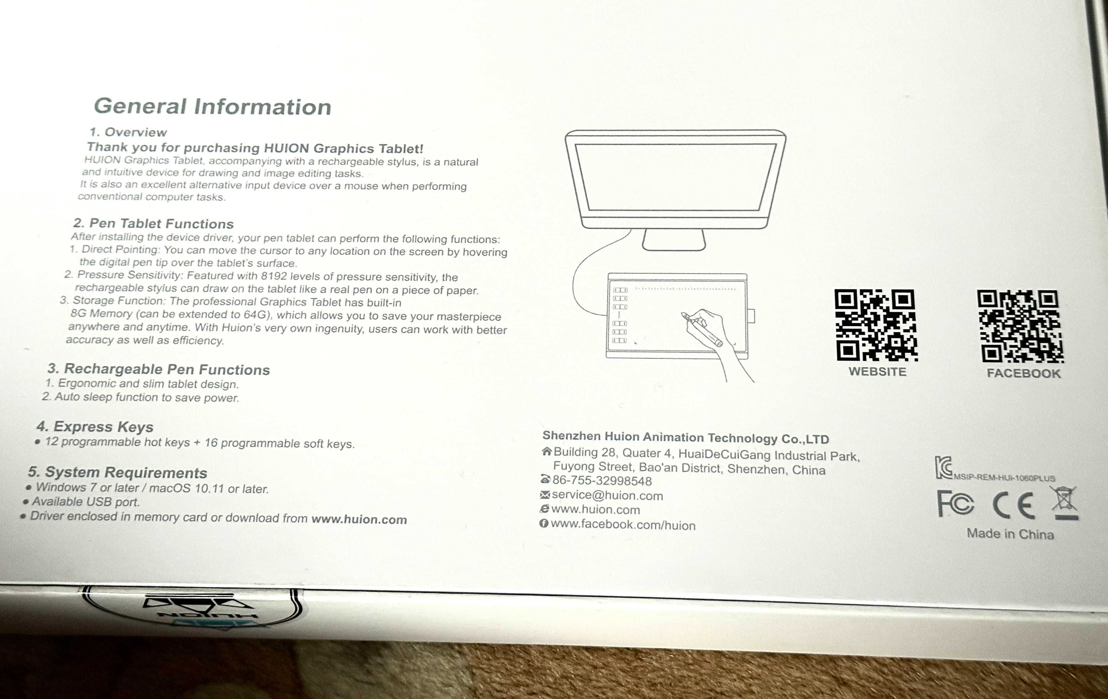 Tablet graficzny Huion New 1060 Plus