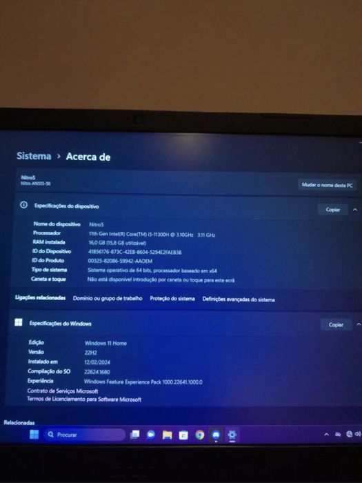 Portatil acer nitro5