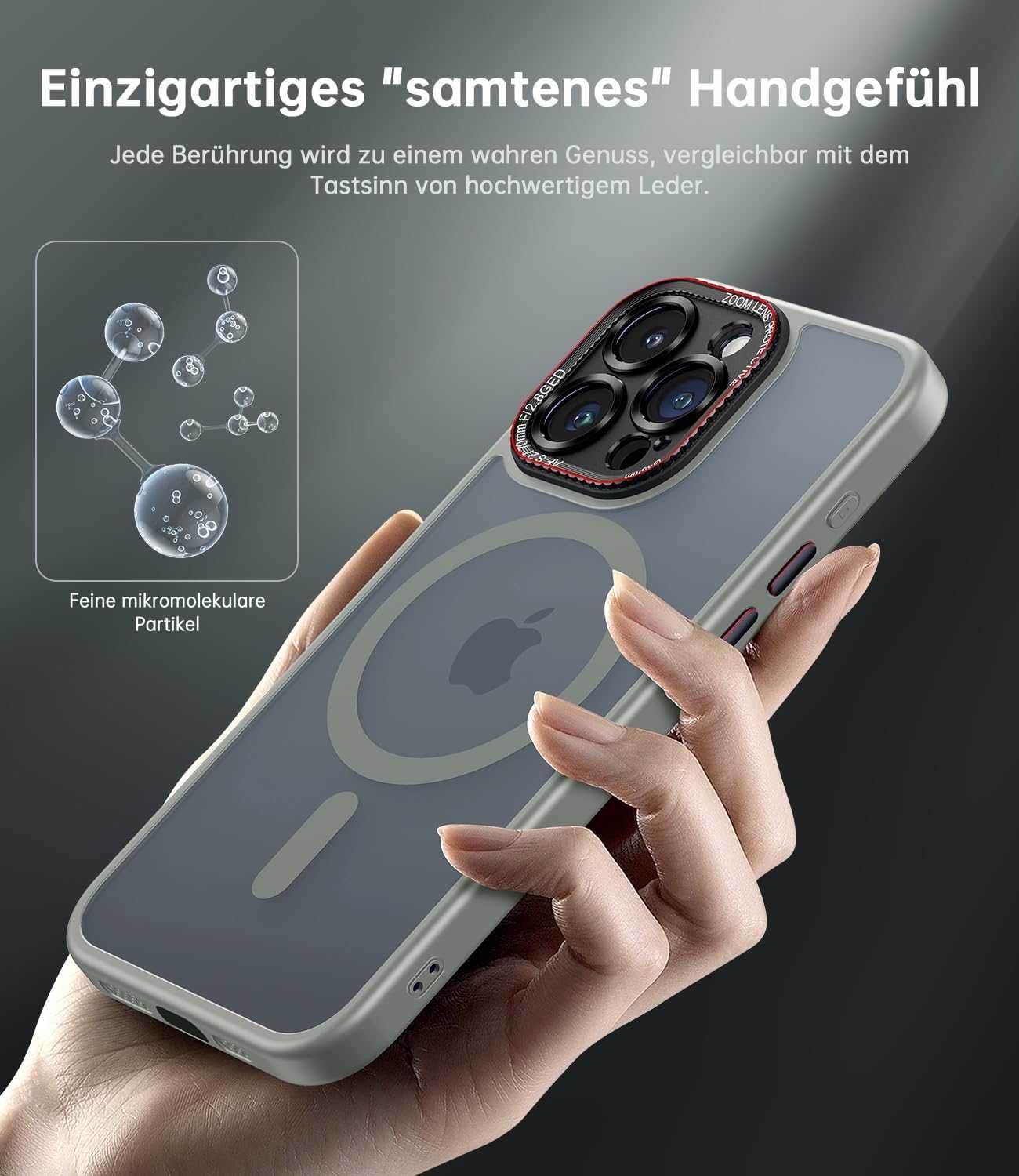 JUESHITUO iPhone 15 Pro etui MagSafe pancerne mocne N56 szare