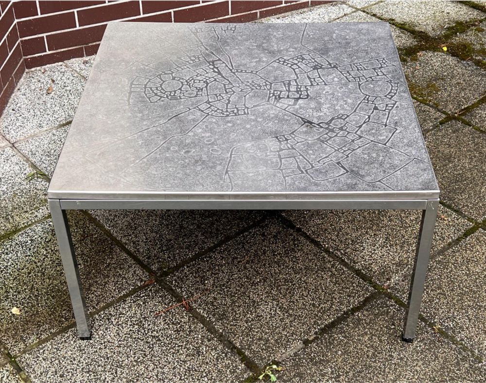 Lilienthal Heinz unikalny stolik kawowy trawione aluminium