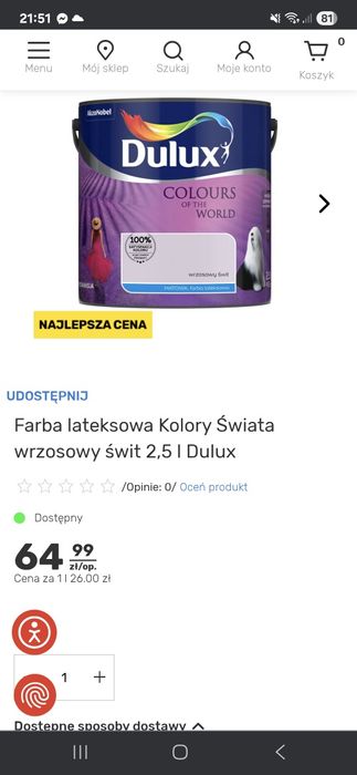 Farba Dulux kolory świata wrzosowy świt