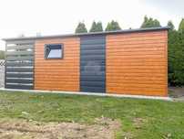 Schowek Domek Ogrodowy 5X3,5M Drewnopodobny Antracyt Spad W Tył Ts869