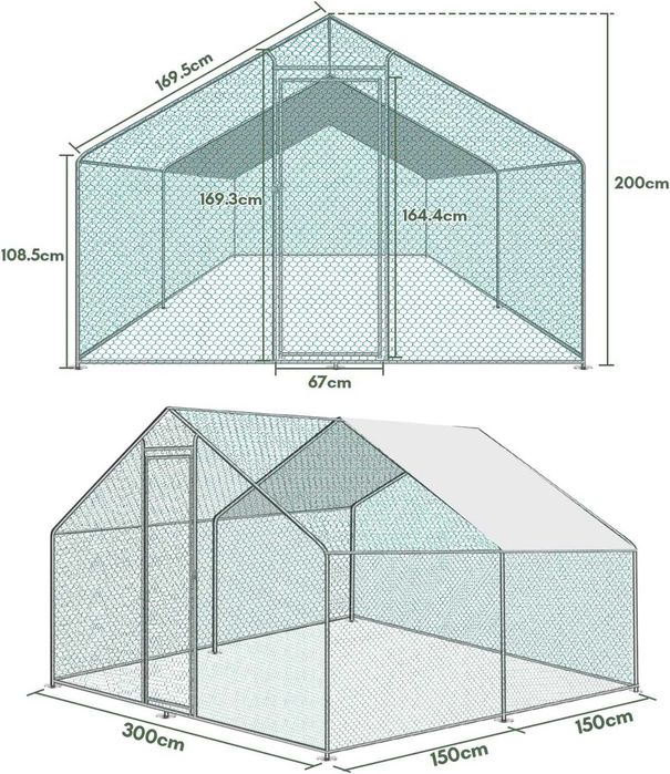 Namiot klatka woliera dla zwierząt drobiu roślin wymiar 3x8m