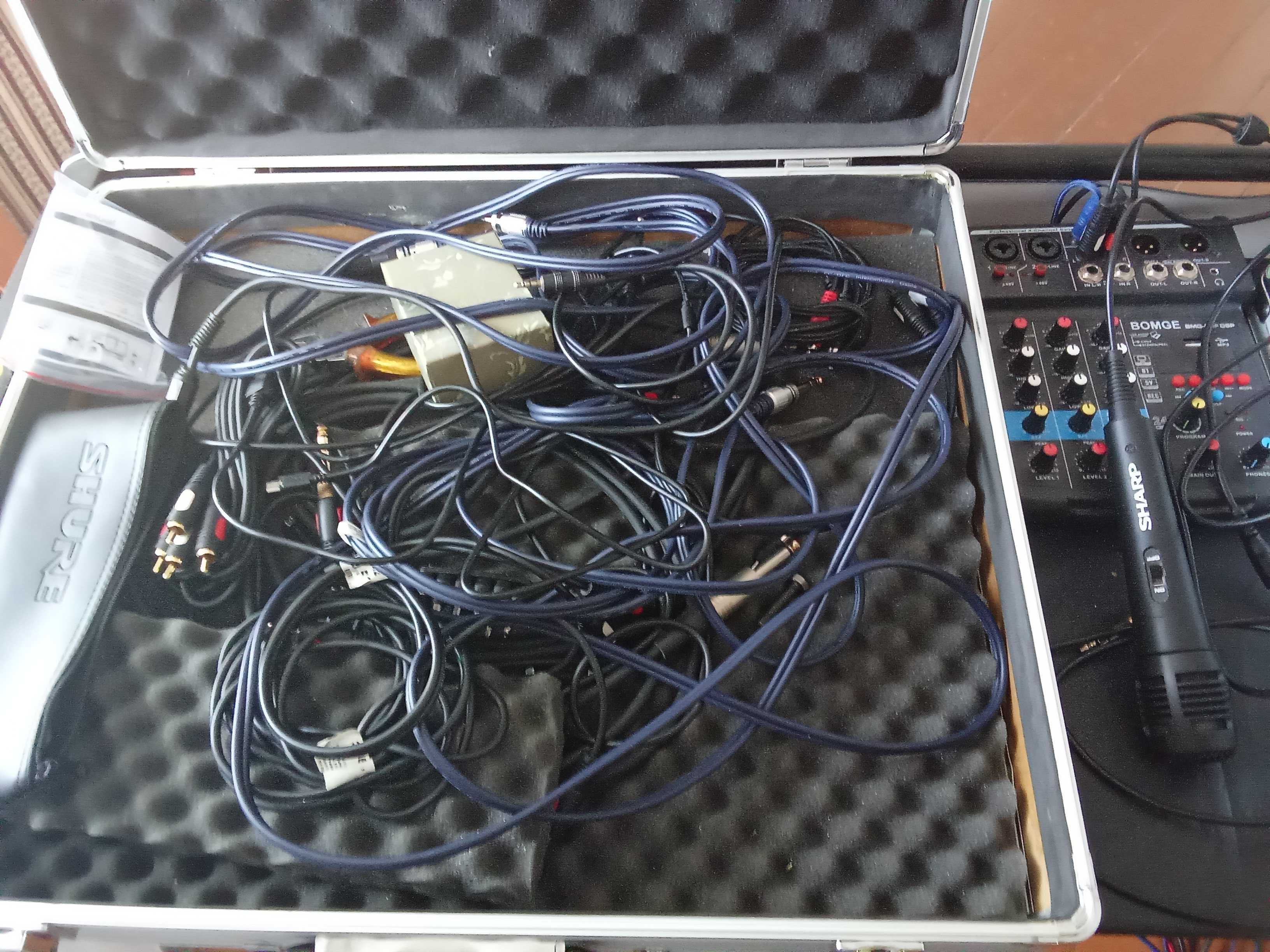 Zestaw DJ nagłośnienie, oświetlenie, statyw subwoofer kolumny mikser