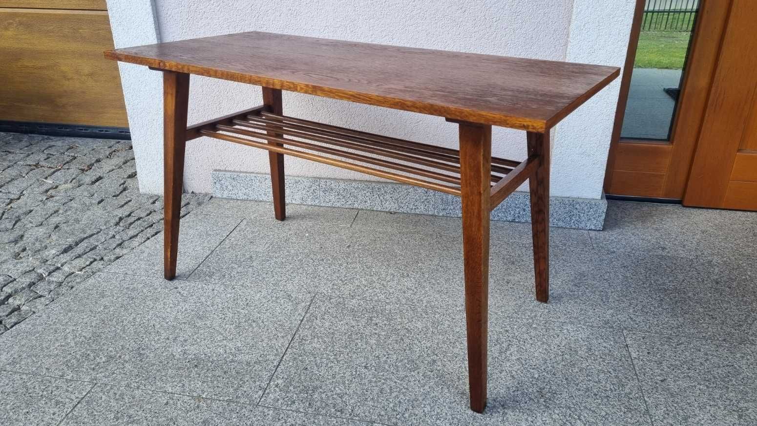 Konsola Stolik kawowy z półką gazetnikiem Design PRL Czechosłowacja