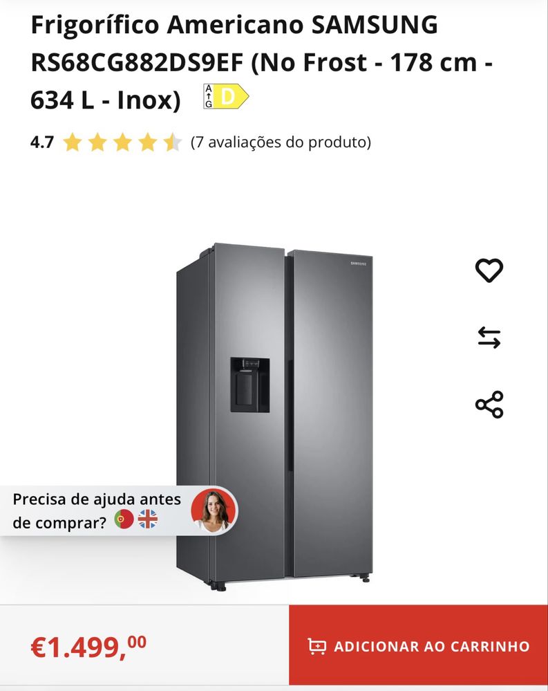 Frigorífico Samsung Americano
