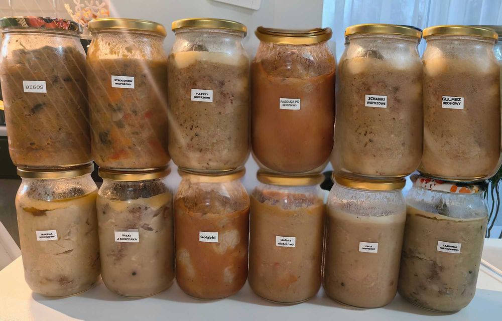 Zestaw obiadowy z wekowanymi słoikami 14x0,9l z wysyłka termo