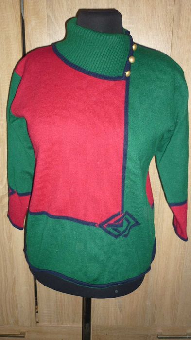 Emreco- wełniany gruby damski sweter- golf  r; L/XL