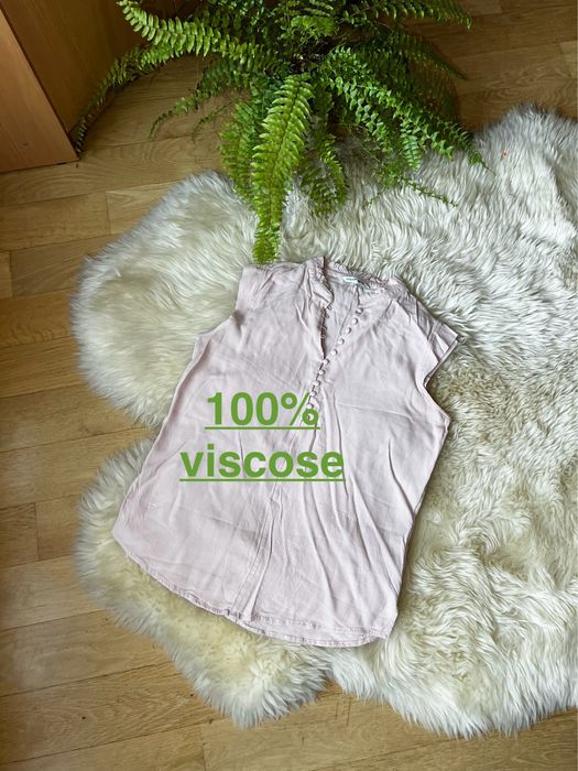 Bluzka, urocza, wiskoza, różowa, guziki, rozmiar xl