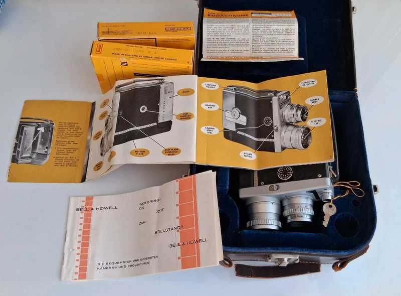 Câmara Filmar Bell & Howell 16MM 200EE vint.déc.1950 C/estojo original