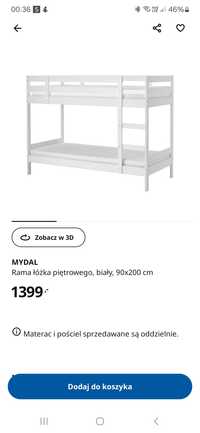 Łóżko piętrowe + materace Ikea