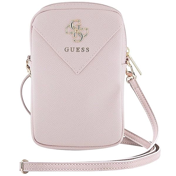 Torebka Guess Zip Triangle 4G - różowa
