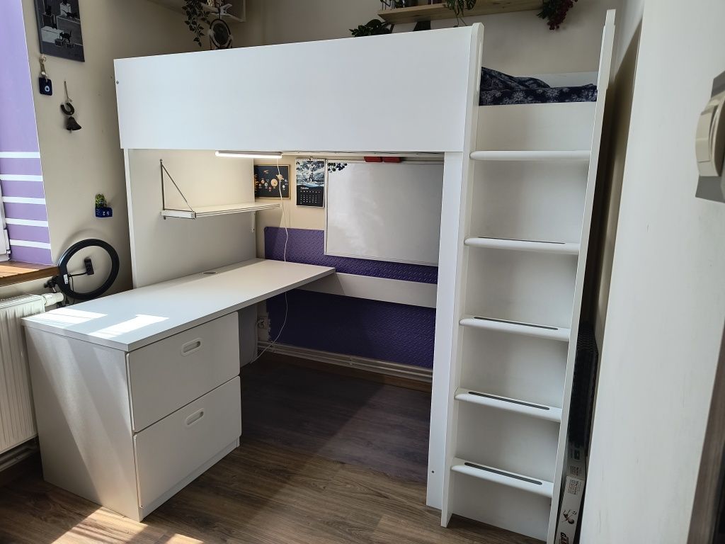 Łóżko piętrowe z biurkiem ikea stuva + gratis