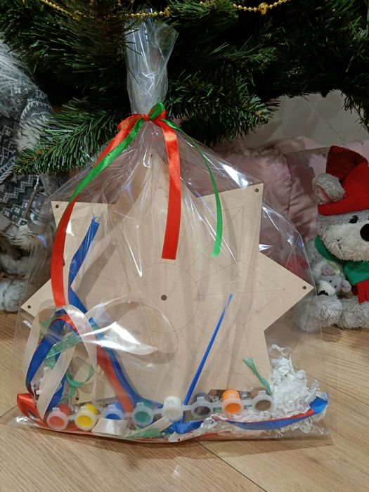 Вертепна зірка, з фарбами, стрічка, зірка колядника