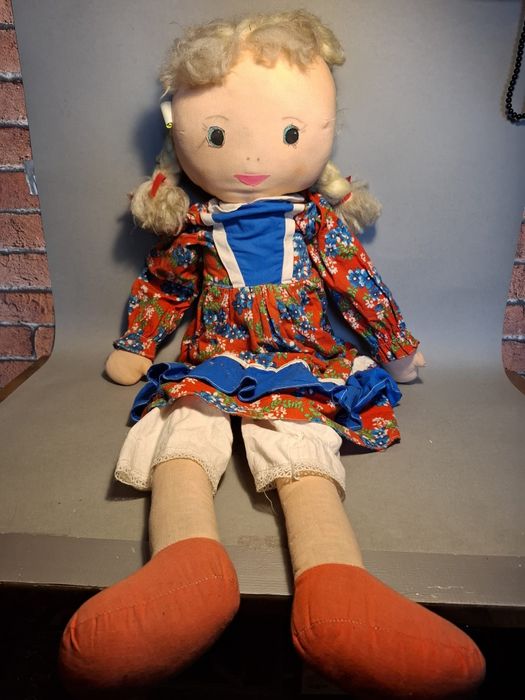 Duża lalka szmacianka 90cm prl