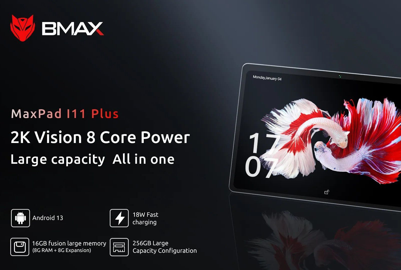 Планшет BMAX MaxPad i11Plus 10,4" 16/256GB 2K LTE 7500mAh An13 +Стилус