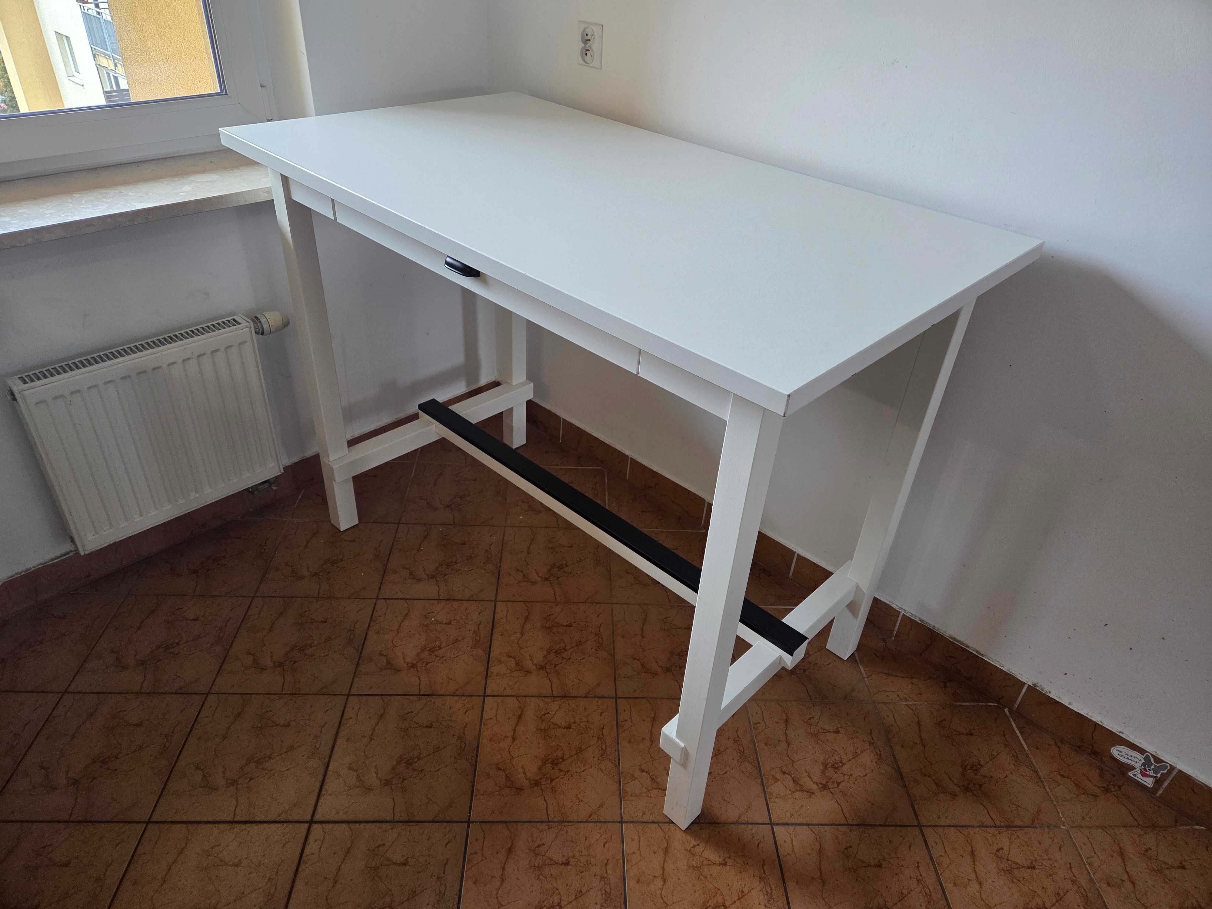 stół barowy z krzesłami ikea nordviken biały