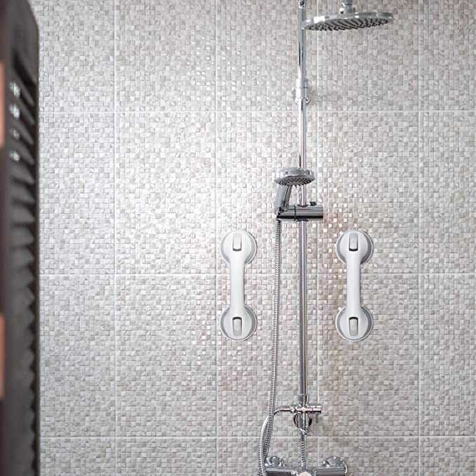 Relaxdays Zestaw 2 przyssawek, uchwyt do prysznica i wanny