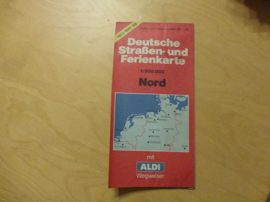 Mapa Niemcy Nord rok 1987/88 skala 1:500 000