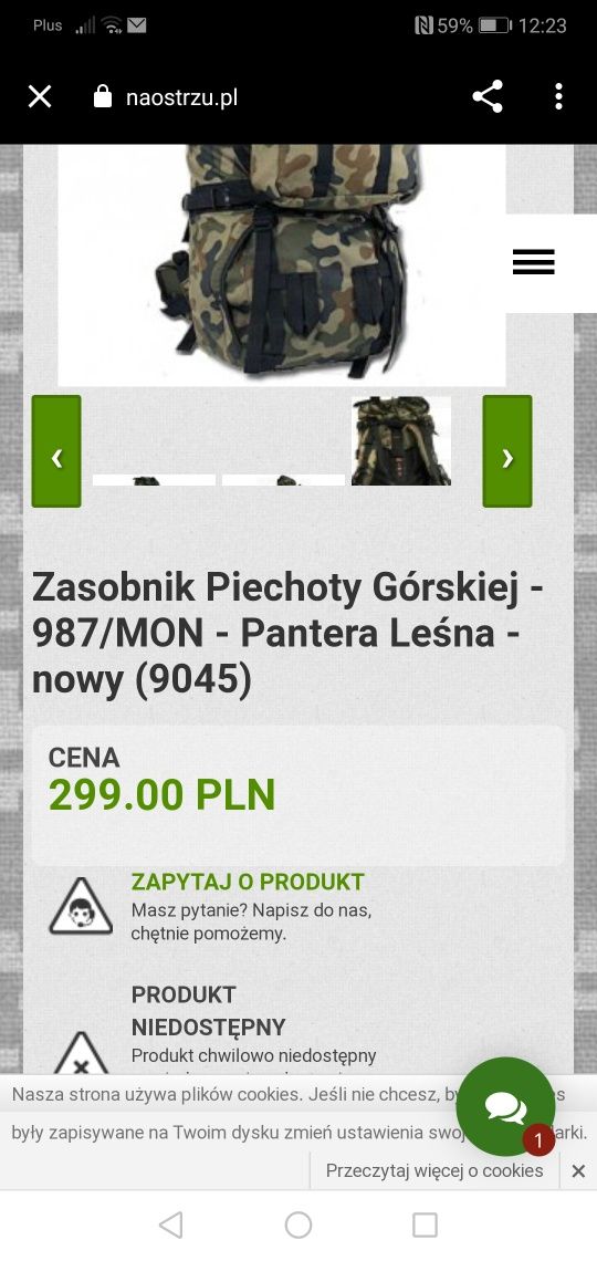Zasobnik Plecak piechoty górskiej