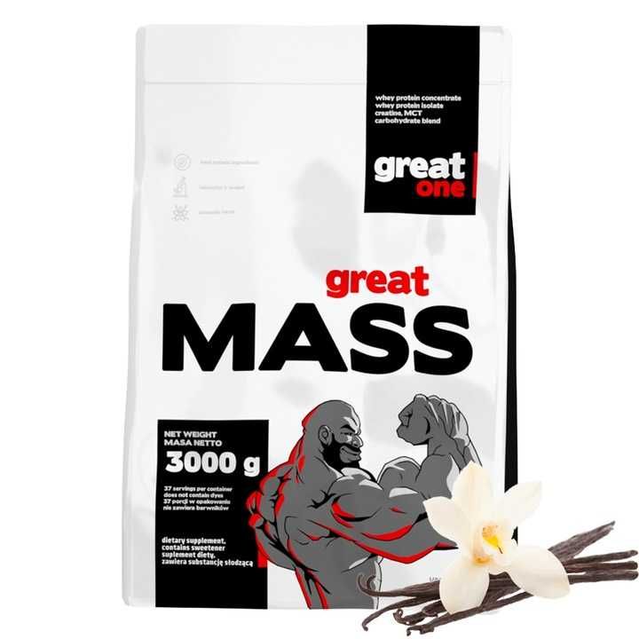 Great One Mass 3 kg GAINER 3000g WANILIOWY wanilia