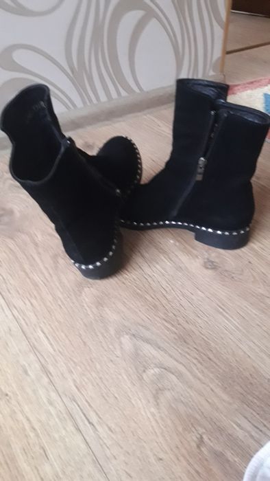 Ботинки замш на байке