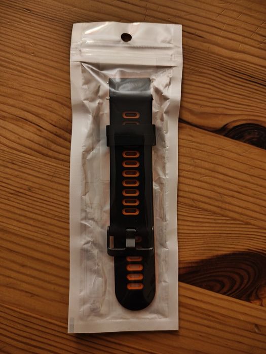pasek do garmin 22mm czarno - pomarańczowy