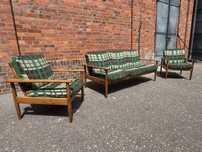 Skandynawski zestaw wypoczynkowy sofa+2fotele, lata60.vintage, design