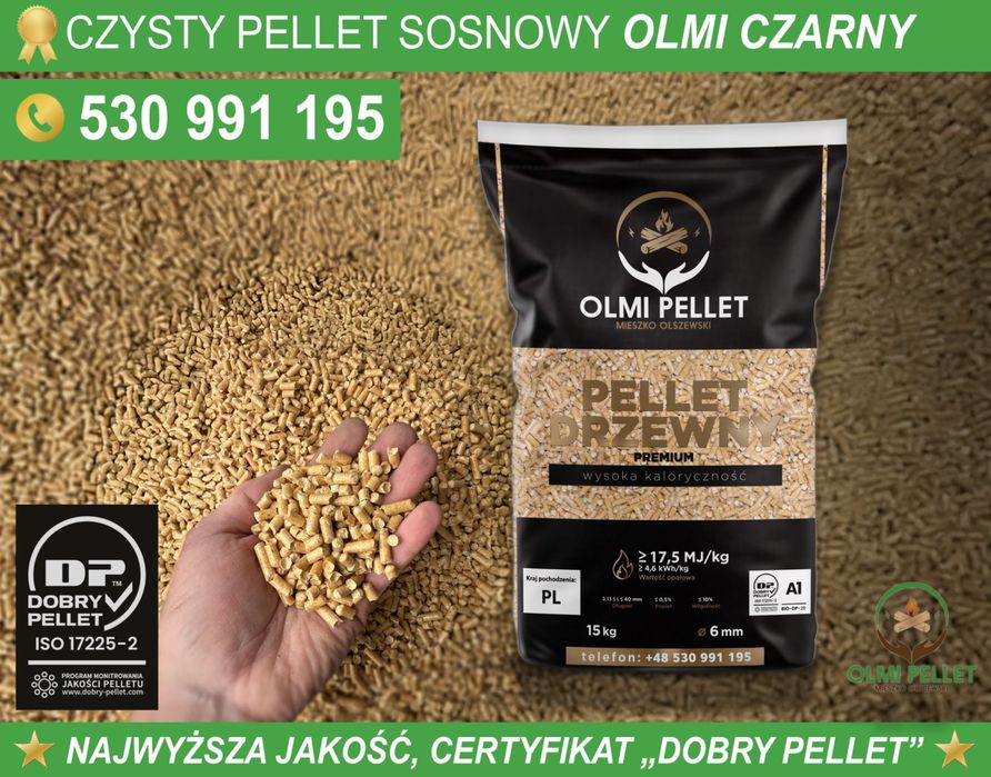 Pellet PRODUCENT "OLMI CZARNY" - Certyfikat "Dobry Pellet" - Pelet 6mm