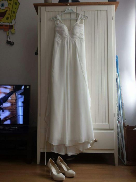suknia ślubna ecru muslinowa długa typ grecki