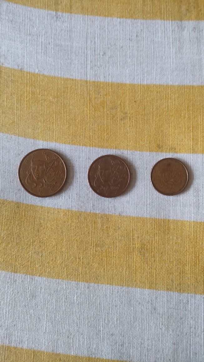 Moedas de 5 - 2 - 1 ; cêntimos