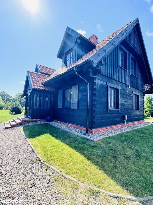 Piękny drewniany dom nad Jeziorem Kalwa