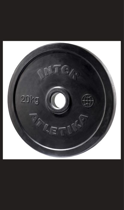 Диск прогумований InterAtletika в асортименті 25,20,15,10,5, 2,5, 1,25