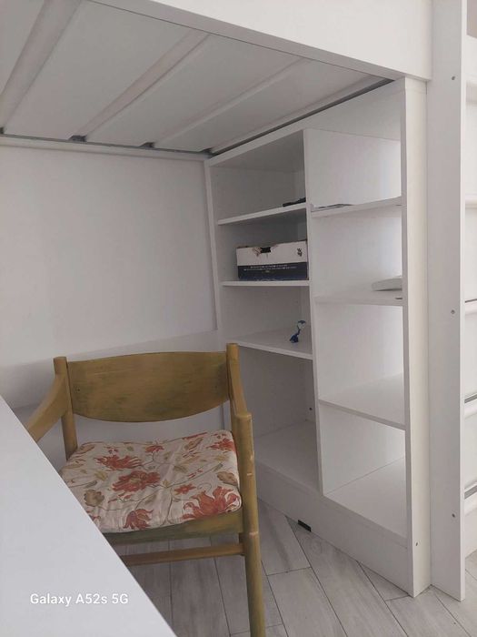 SMÅSTAD СМОСТАД Кровать-чердак 90x200 см + стол, стелаж, белый, | IKEA