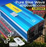 Przetwornica napięcia 12V/ 230 V, 4000/8000W, czysty sinus