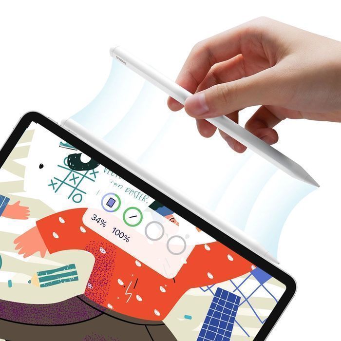 Rysik z aktywną końcówką Baseus do iPad z wymienną końcówką - biały