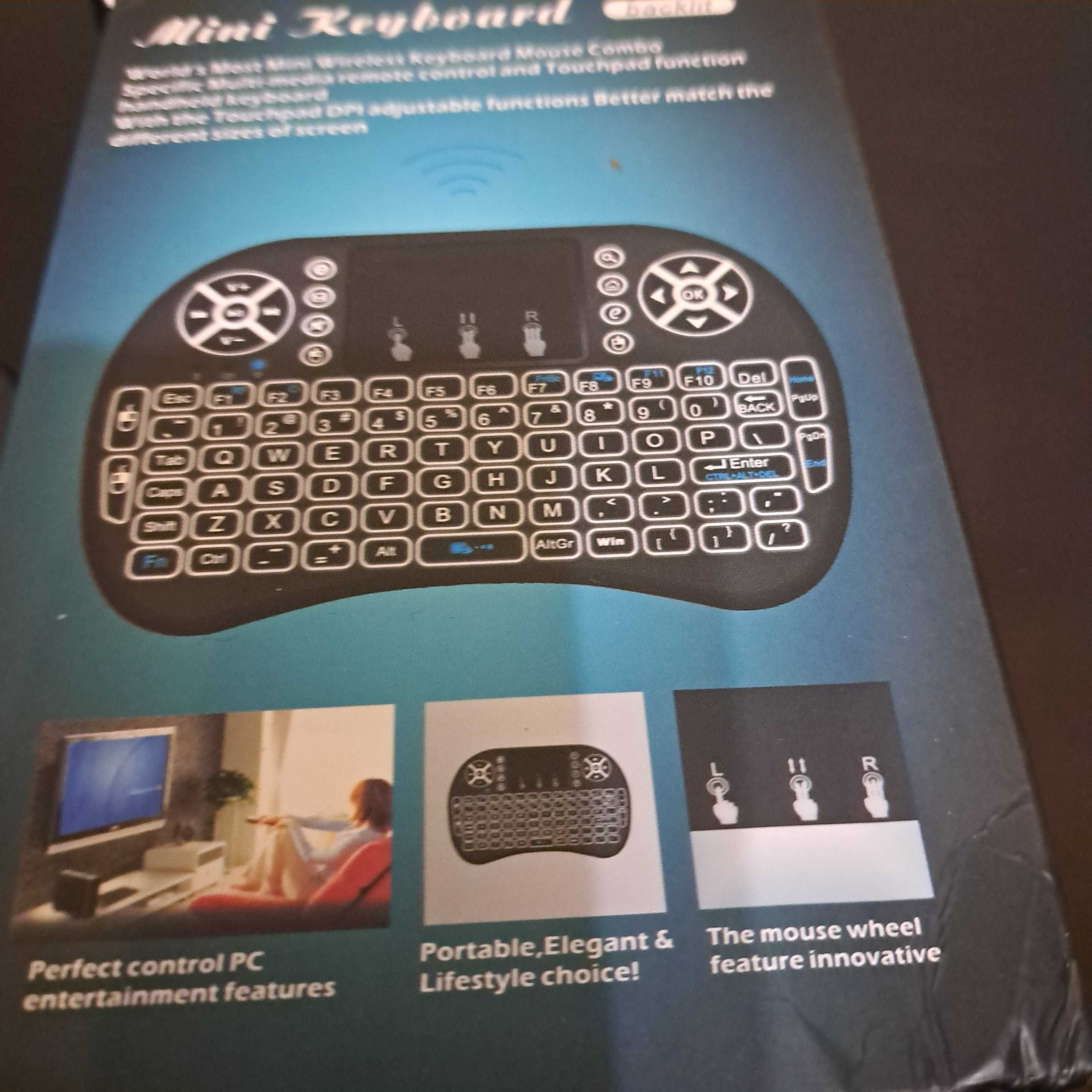 mini klawiatura bezprzewodowa, podświetlana