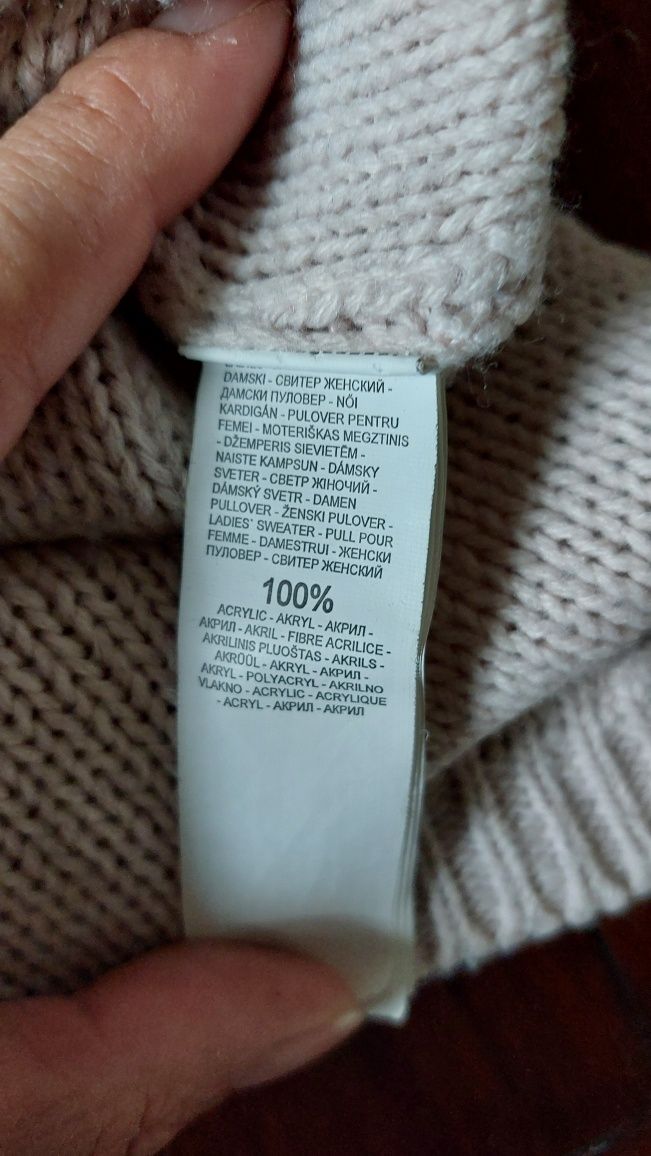 Reserved basic Sweter rozmiar M kolor pudrowy róż