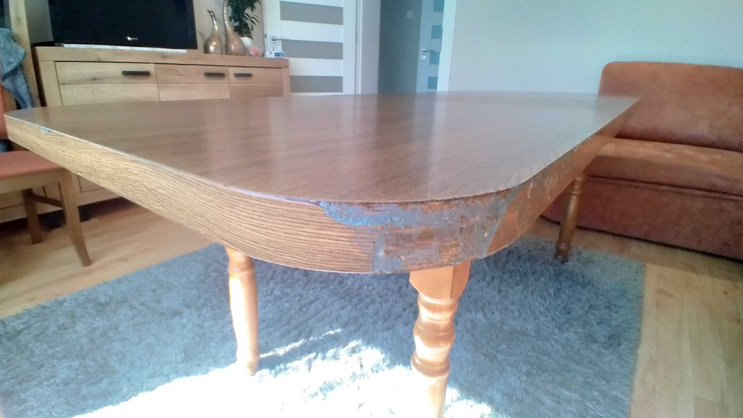 Stół do salonu duzy rozkladany, okleina orzech