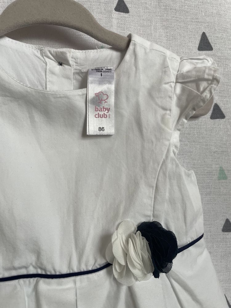 Biała sukienka Baby Club 86 bdb stan