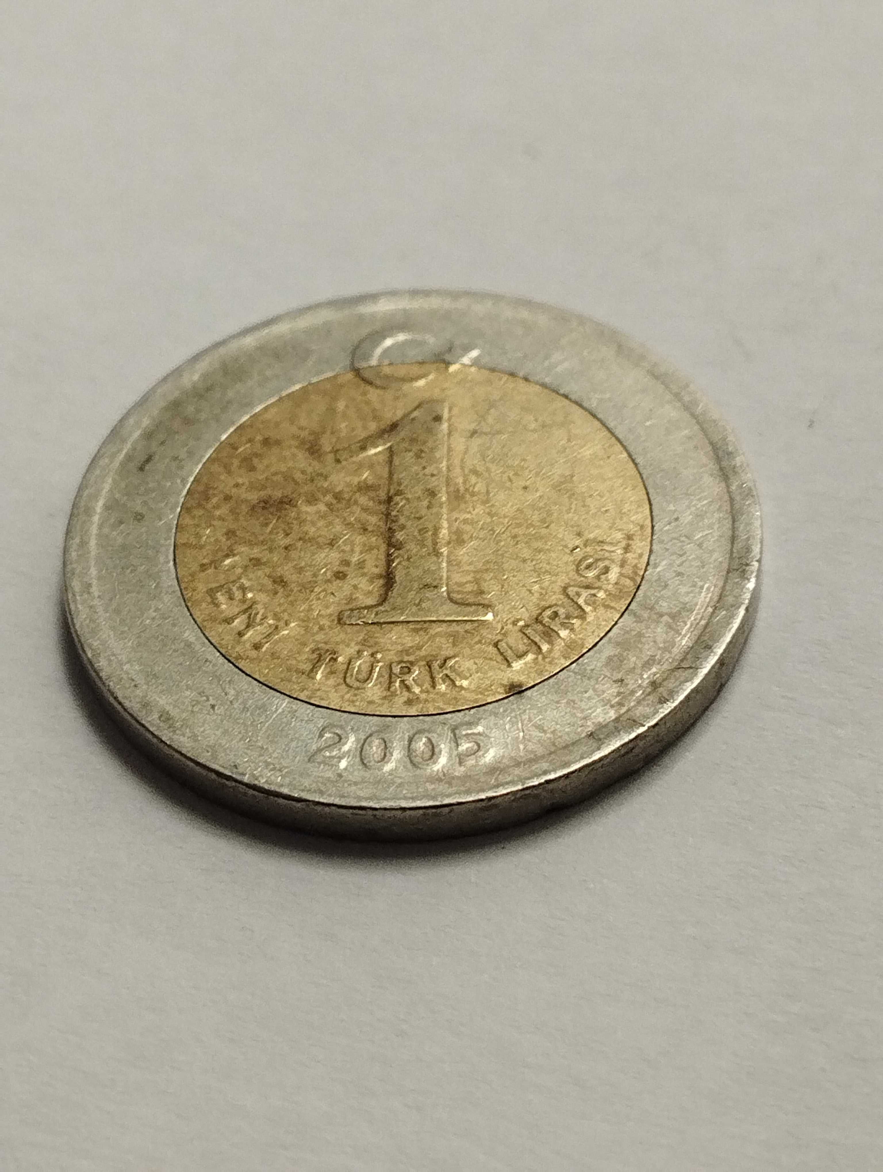 Sprzedam monetę Turcja 1 nowa lira 2005r. stan dobry